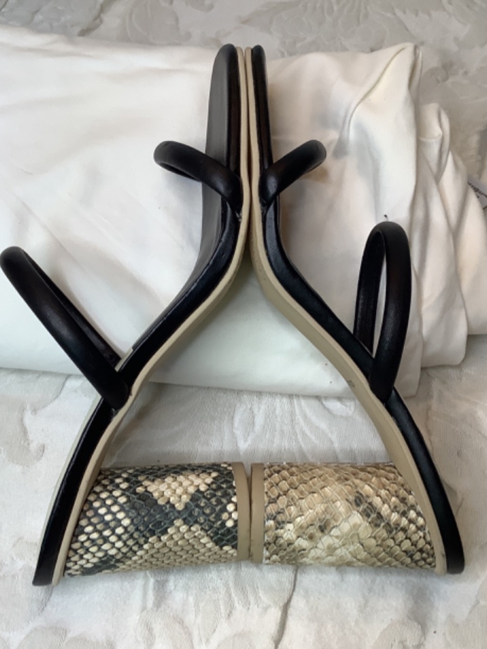 EUC Dolce Vita black snake heels sz. 6.5 sandals slip ons - Picture 6 of 10